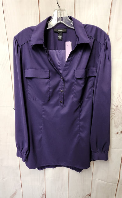 Alfani Women's Size 12 Purple Long Sleeve Top