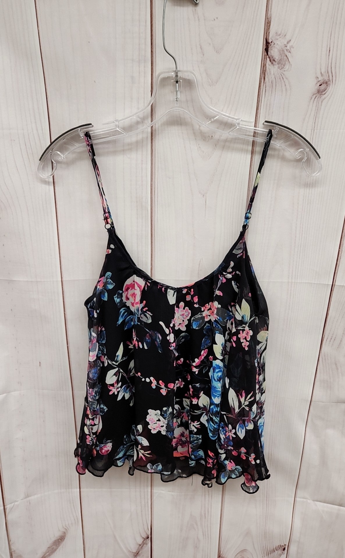 Express Women's Size S Black Floral Sleeveless Top