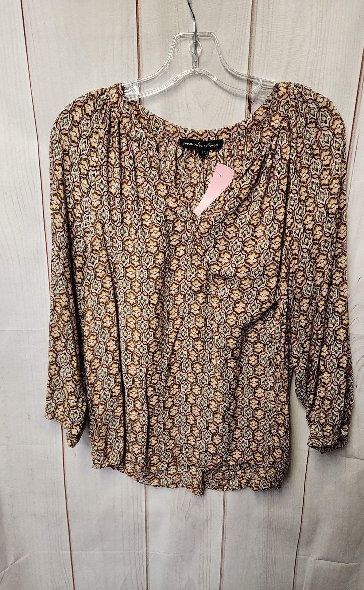 Ava Christine Women's Size L Peach Long Sleeve Top