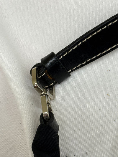 Vintage Prada Black Nylon Purse Bag with Silver hardware (handle & inside damage