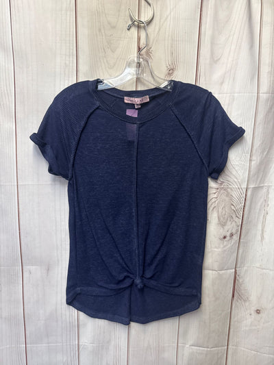 Crave Fame Women's Size M Navy Short Sleeve Top