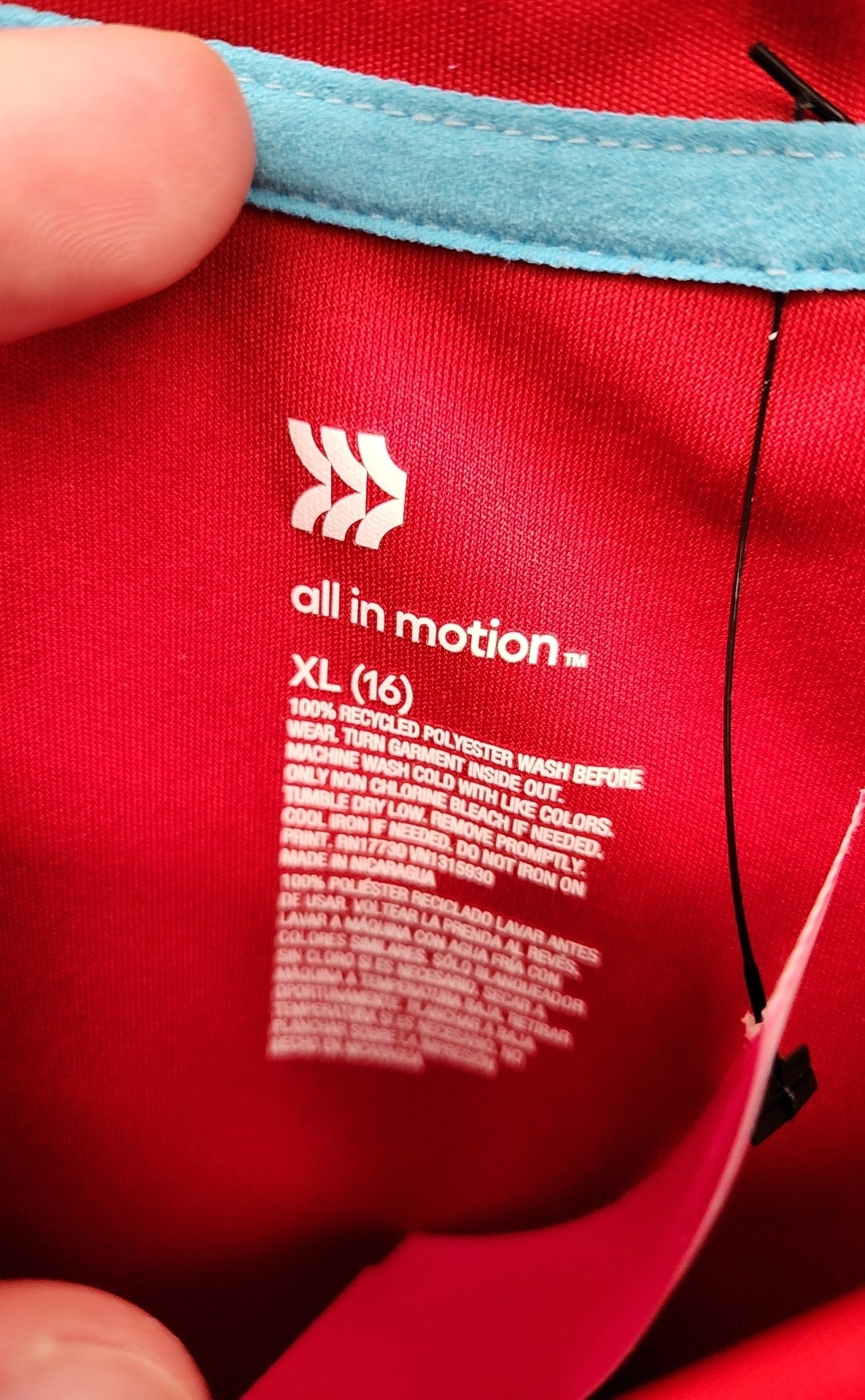 All in Motion Boy's Size 16 Red Shirt