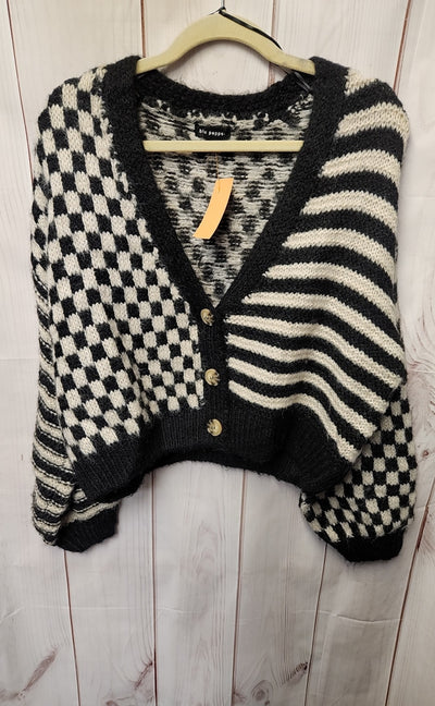 Blu Pepper Women's Size S Black & White Cardigan