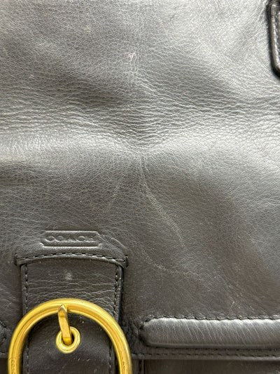 Coach F24683 Black Leather Purse Bag AS IS - wear on corners & marks