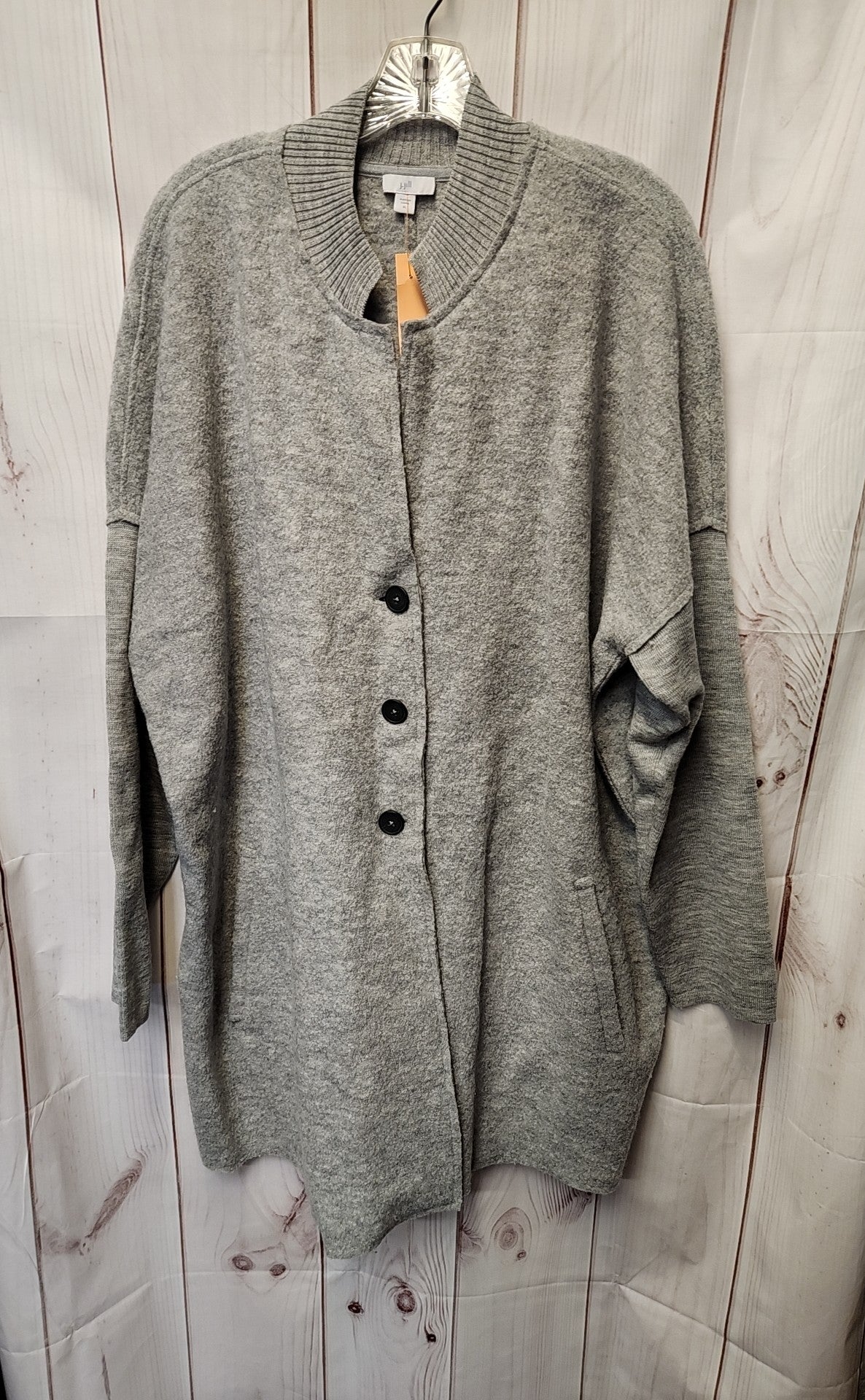 J Jill Women's Size XL Gray Merino Wool Coat