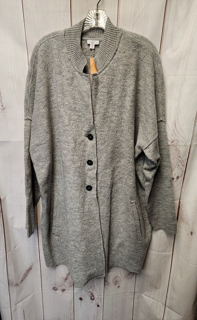 J Jill Women's Size XL Gray Merino Wool Coat