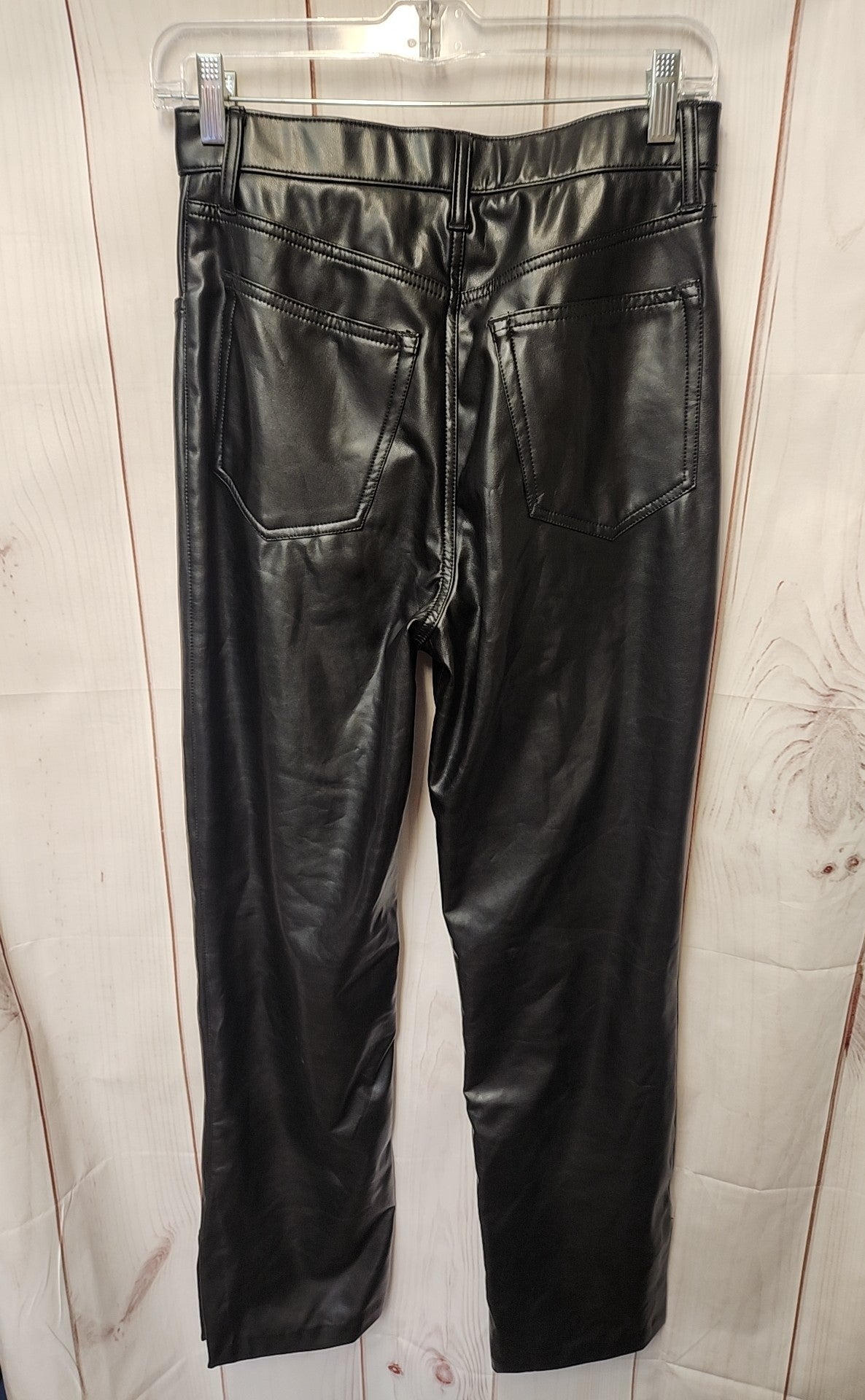 Abercrombie & Fitch Women's Size 6 Black Vegan Leather Pants The '90s Straight
