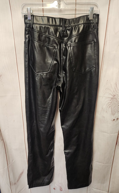 Abercrombie & Fitch Women's Size 6 Black Vegan Leather Pants The '90s Straight