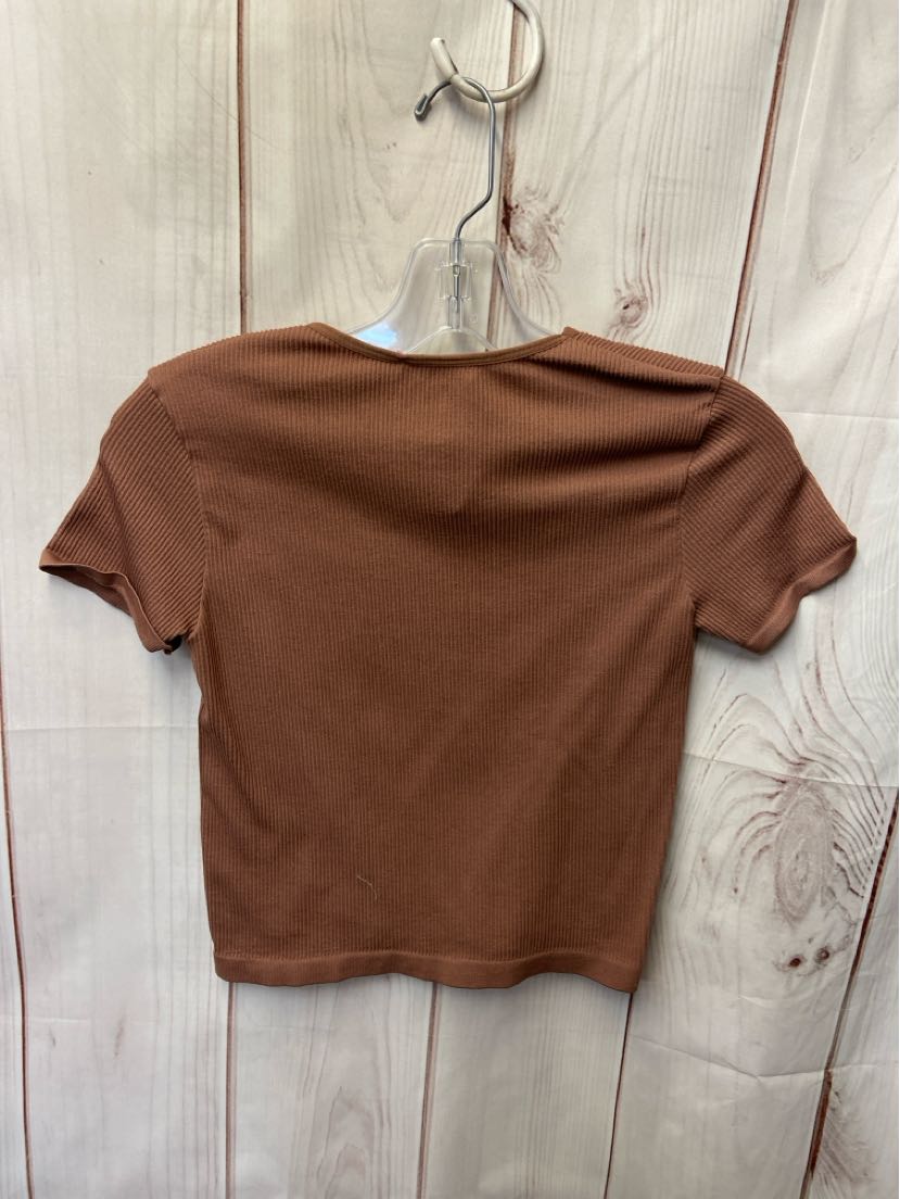 Abound Women's Size XS Brown Short Sleeve Top