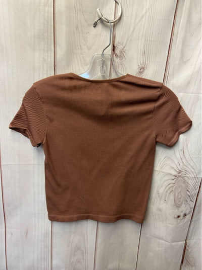 Abound Women's Size XS Brown Short Sleeve Top