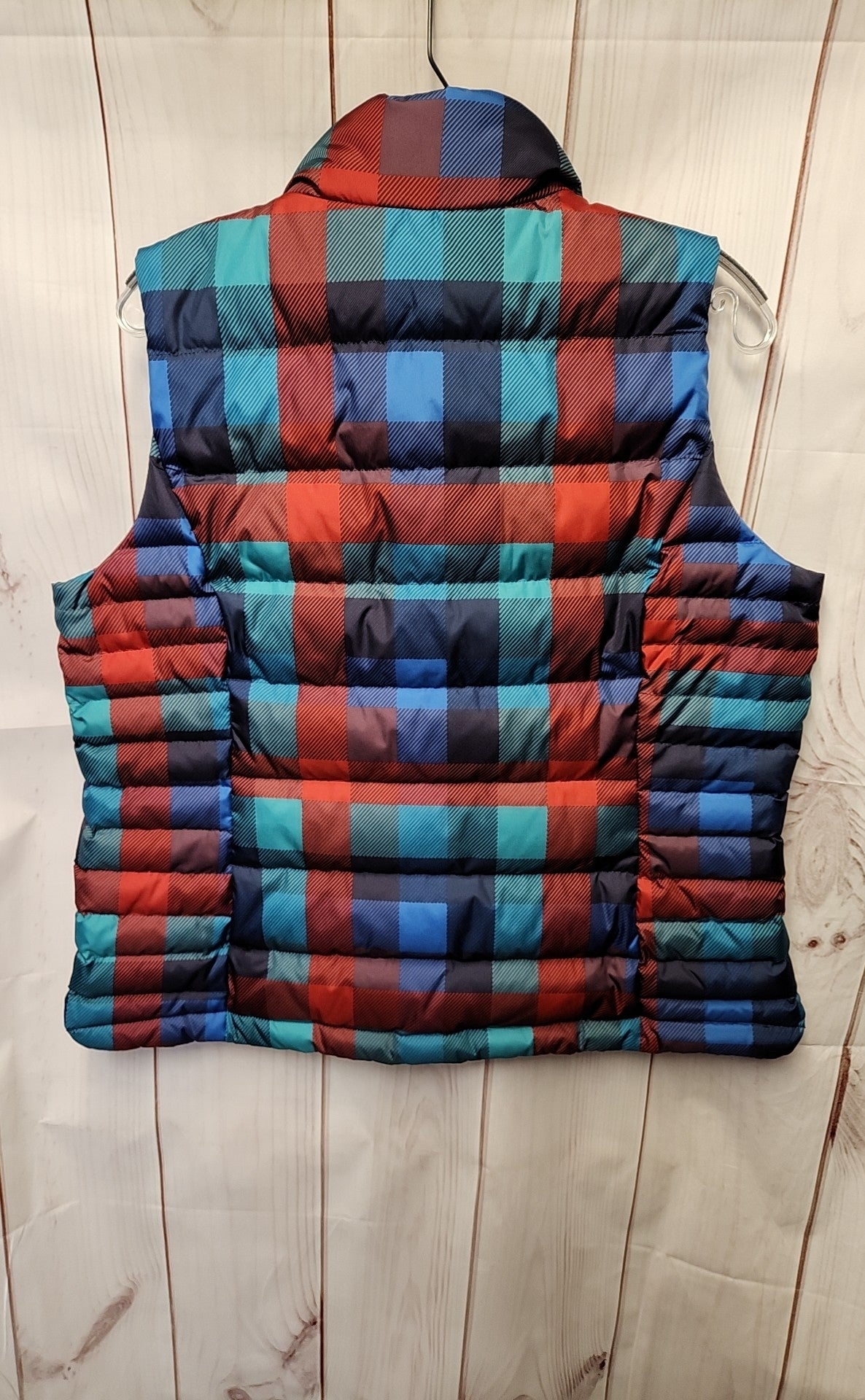 Lands End Women's Size L Petite Red & Blue Vest