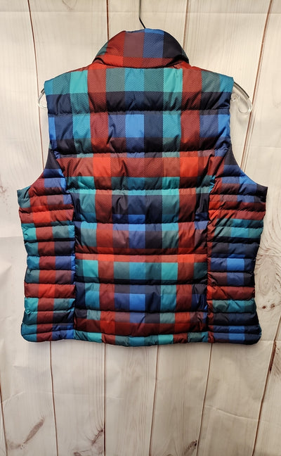 Lands End Women's Size L Petite Red & Blue Vest