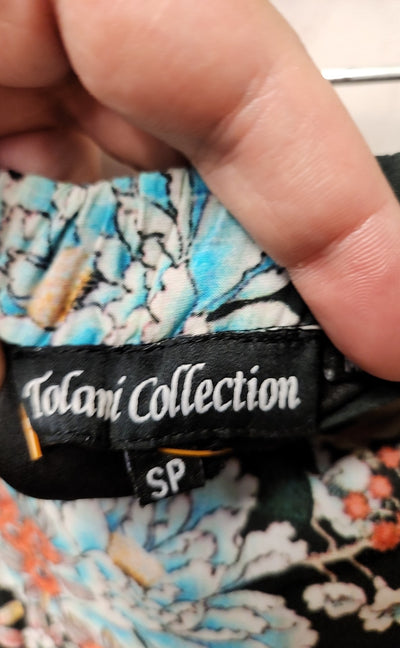 Tolani Women's Size S Petite Black Floral Skirt