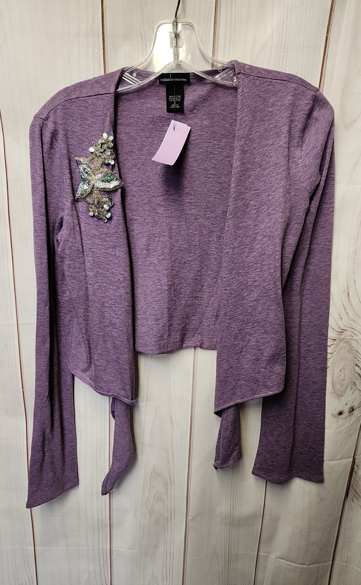 Moda International Women's Size S Purple Cardigan