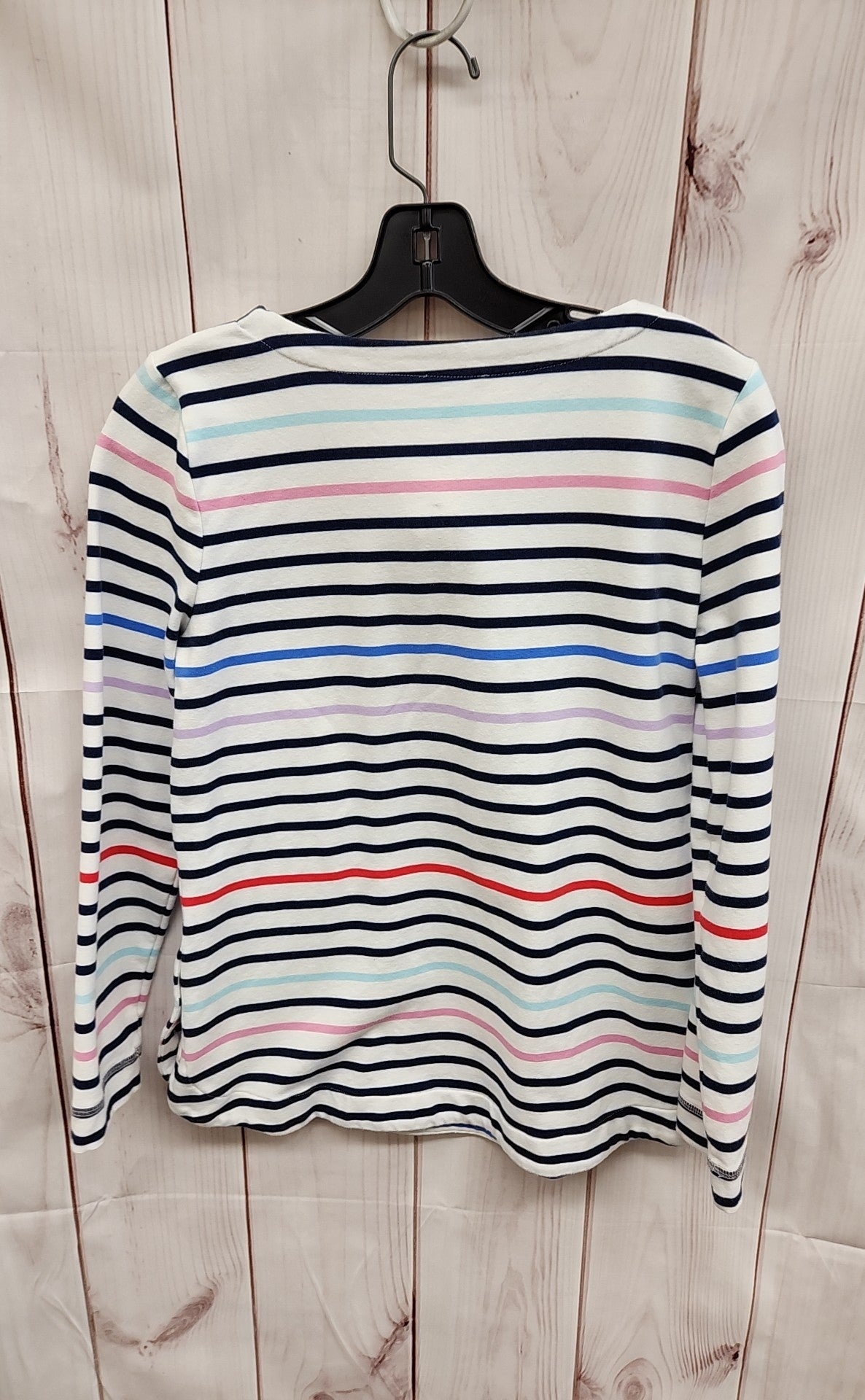 Talbots Women's Size M Petite White Stripe Sweatshirt