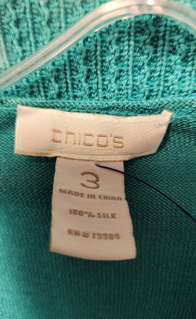 Chico's Women's Size 3 = US XL Blue Cardigan