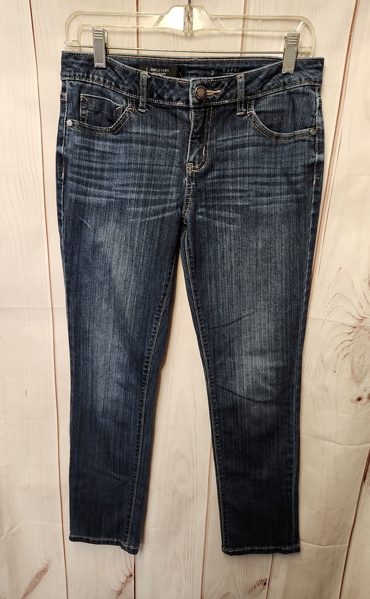 Simply Vera Women's Size 26 (1-2) Blue Jeans Capri Mid Rise