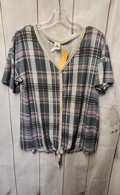 Sew in Love Women's Size M Gray Short Sleeve Top