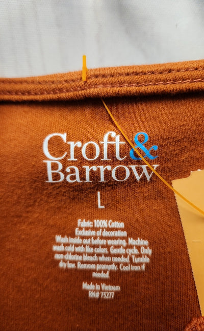 Croft & Barrow Women's Size L Orange 3/4 Sleeve Top