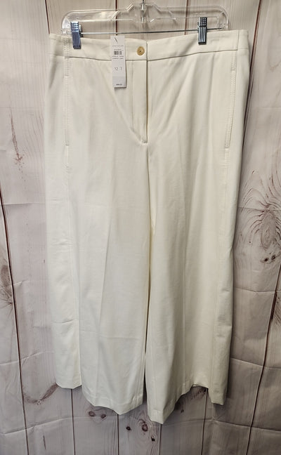 NWT Ann Taylor Women's Size 12 Tall White Pants The Marina