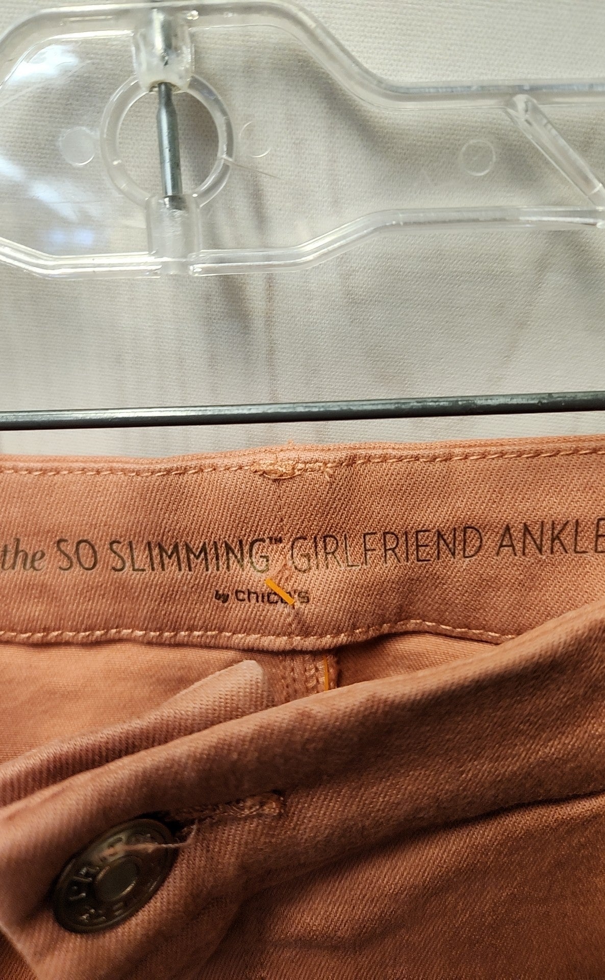 Chico's Women's Size 2 = US 8 Peach Pants So Slimming Girlfriend Ankle