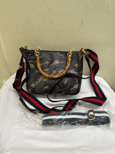 Mark & Graham Green Leather Camoflage Purse Bag w/ 3 Crossbody Straps
