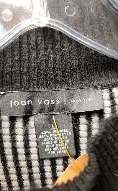 Joan Vass Women's Size L Black & Gray Sweater