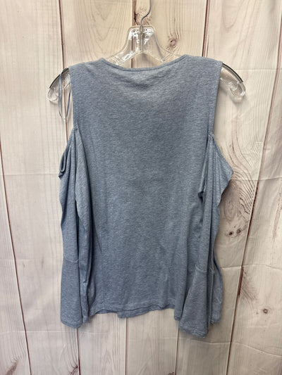 NWT Michael Kors Women's Size M Blue Cold Shoulder Top