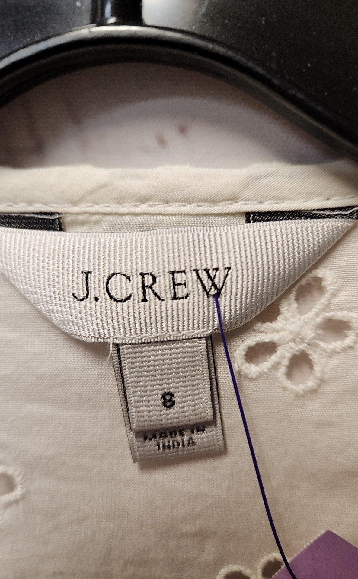 J Crew Women's Size 8 White Long Sleeve Top