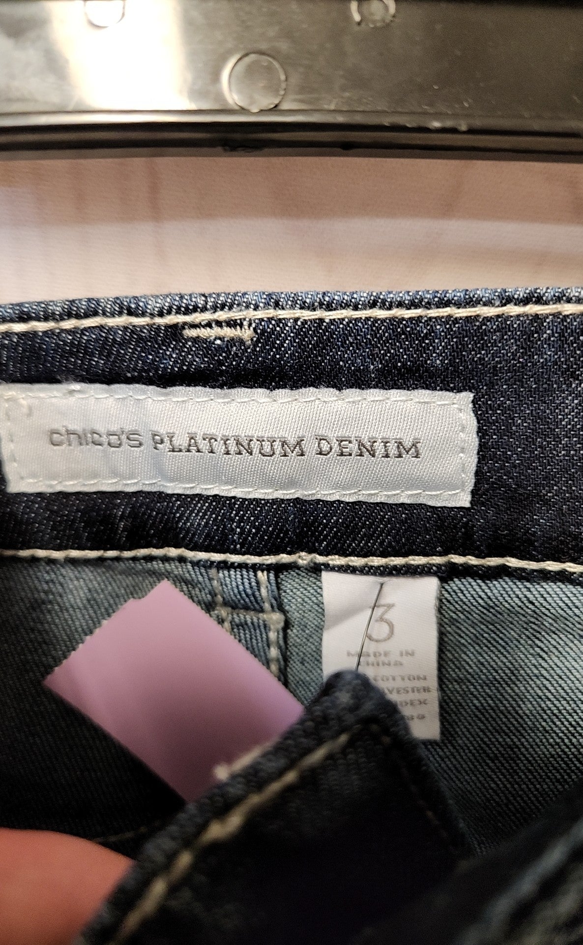 NWT Chico's Platinum Denim Women's Size 3 = US 16 Blue Jeans