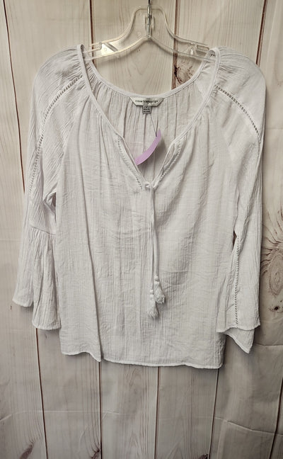 Counterparts Women's Size S White 3/4 Sleeve Top