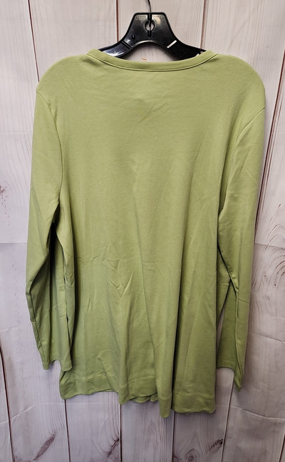 J Jill Women's Size XL Green Long Sleeve Top