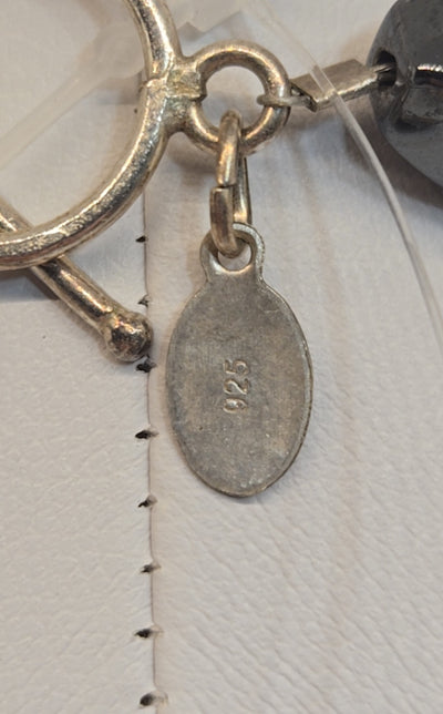 VTG Donna Dressler .925 Sterling Silver Toggle Necklace