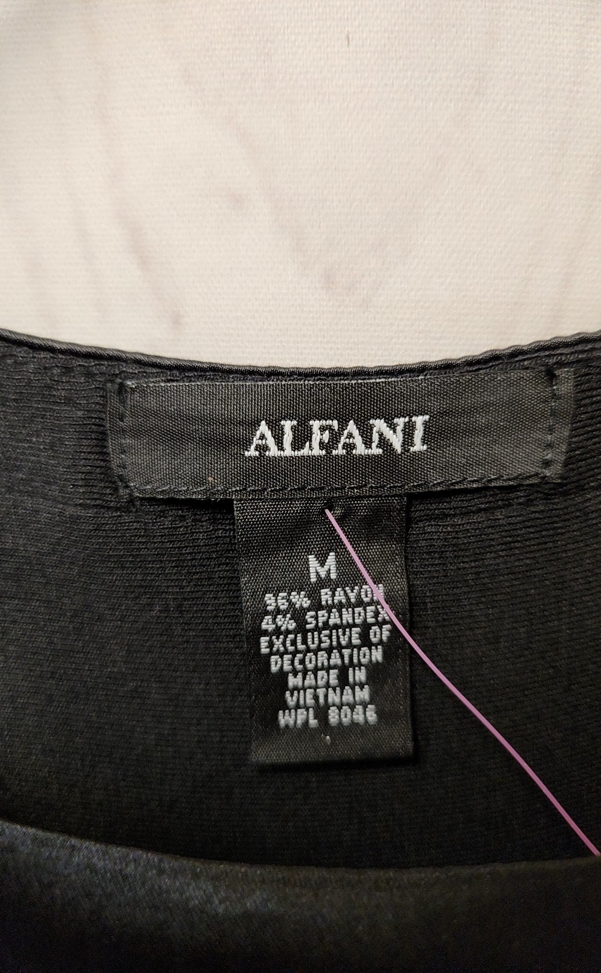 Alfani Women's Size L Black Short Sleeve Top