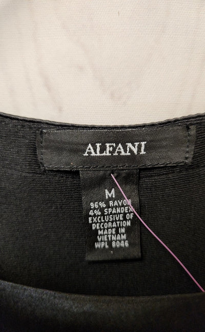 Alfani Women's Size L Black Short Sleeve Top