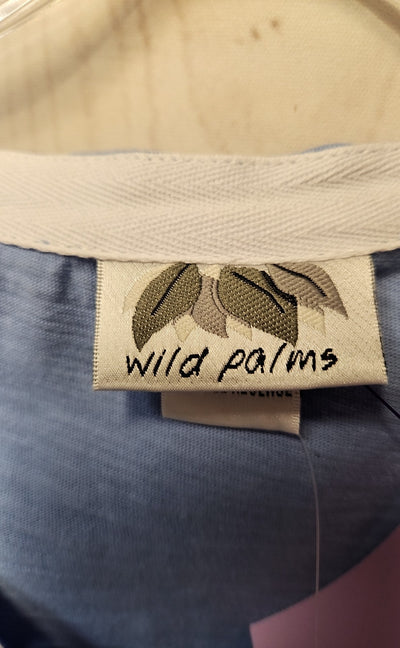 NWT Wild Palms Women's Size S Blue 3/4 Sleeve Top