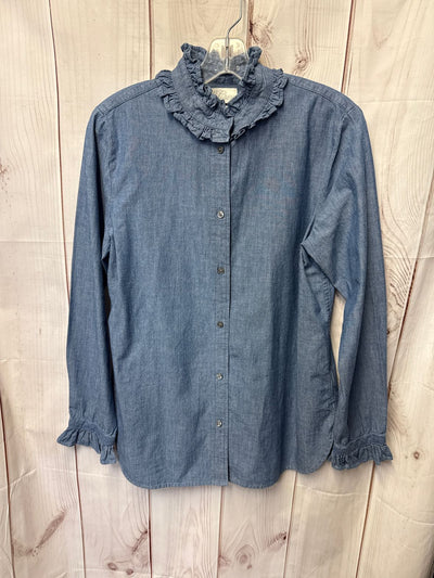 J Crew Women's Size S Blue Long Sleeve Top