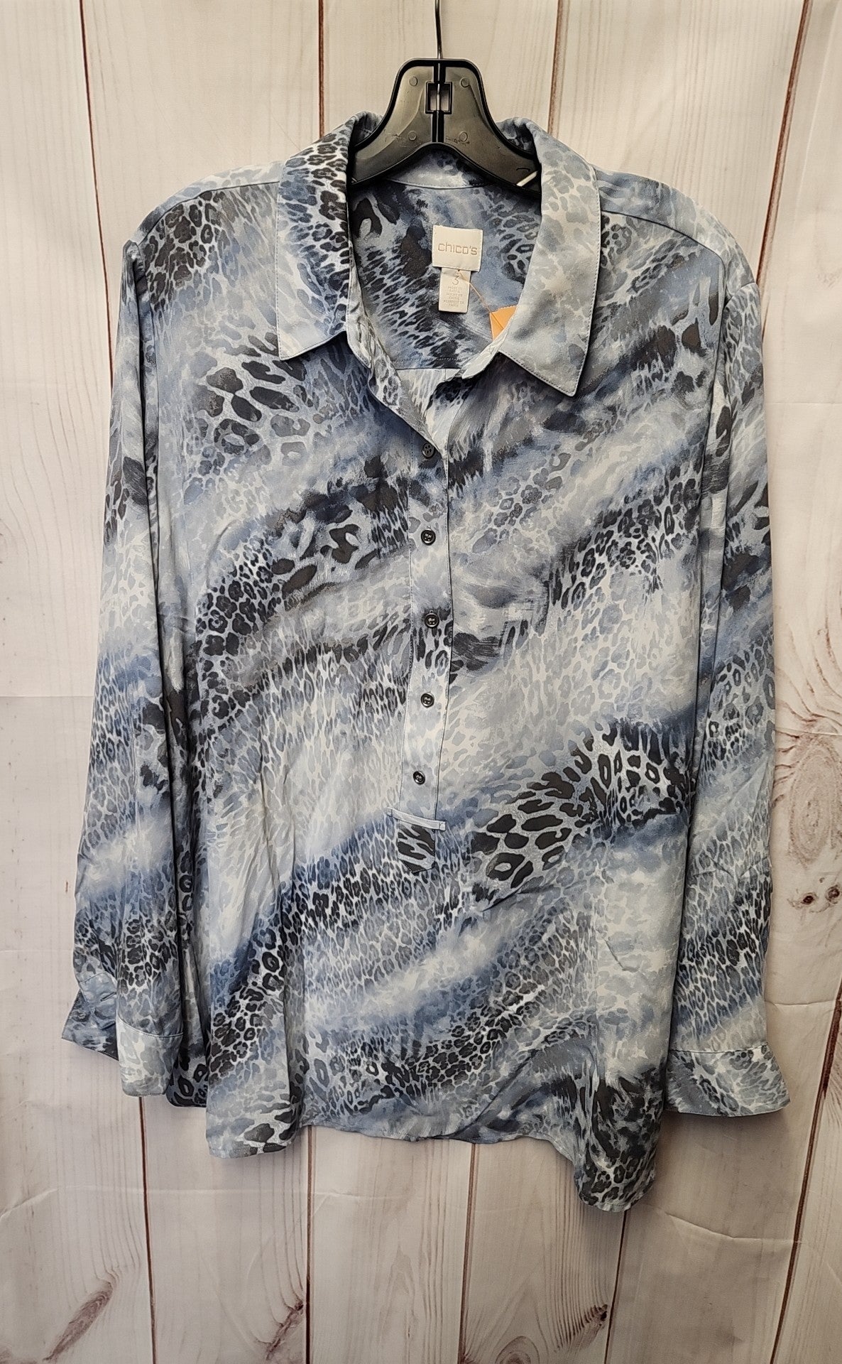 Chico's Women's Size 3 = US XL Blue Long Sleeve Top