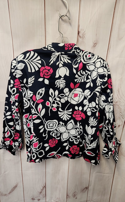 Dressbarn Women's Size XL Navy Floral Blazer