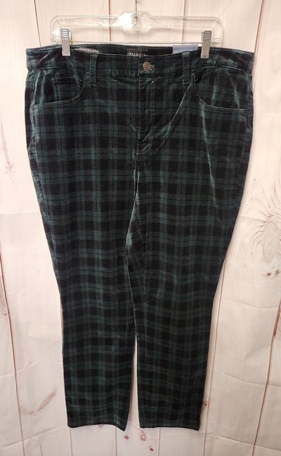 NWT Talbots Women's Size 14 Green Pants Veleveteen Straight Leg