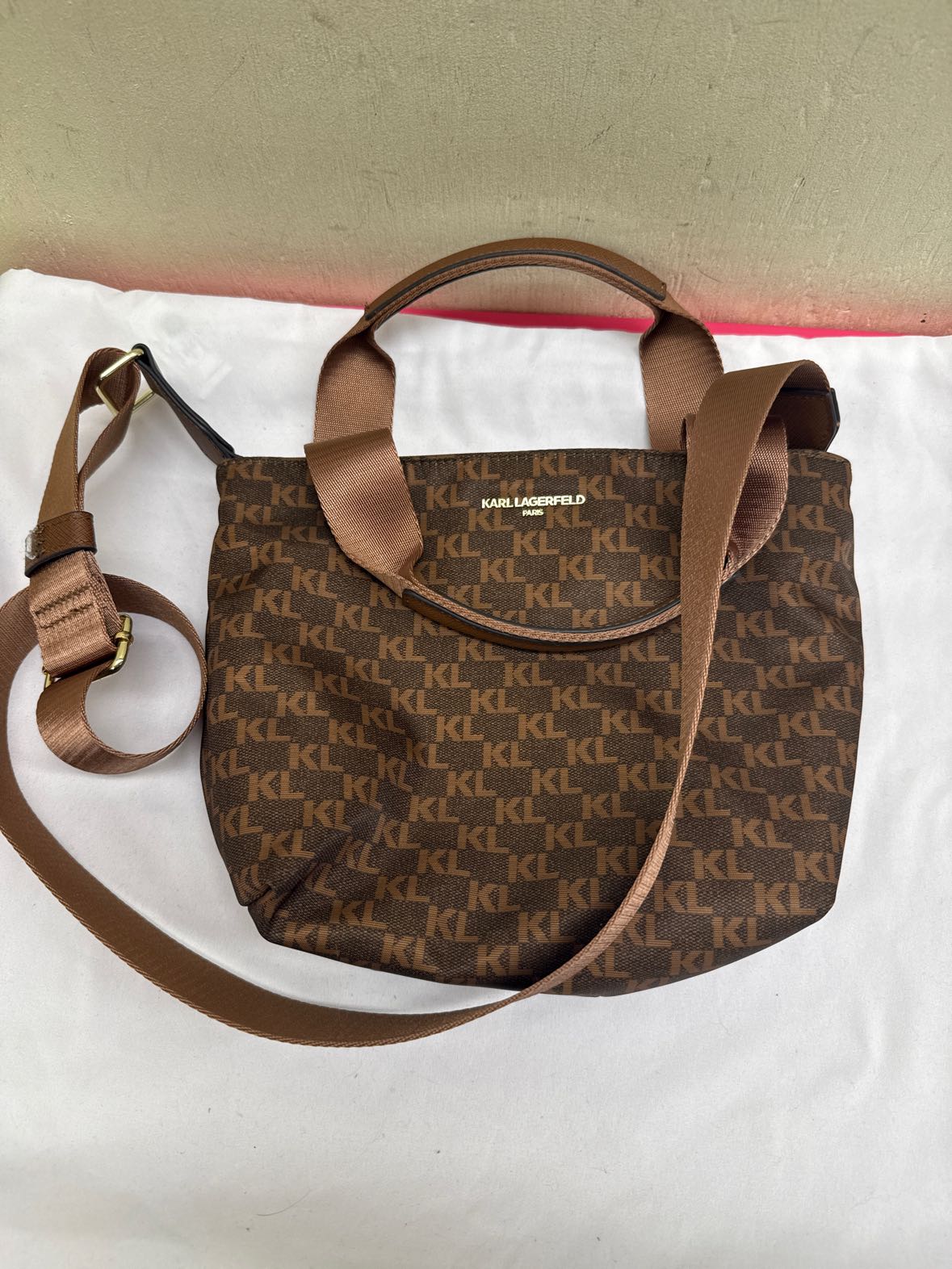 Karl Lagerfeld Brown Mini Tote Bag