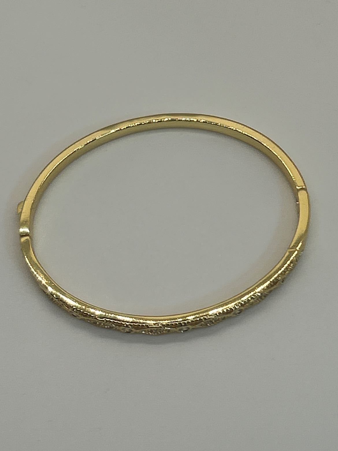 Gold Crystal Rhinestone Bangle Bracelet