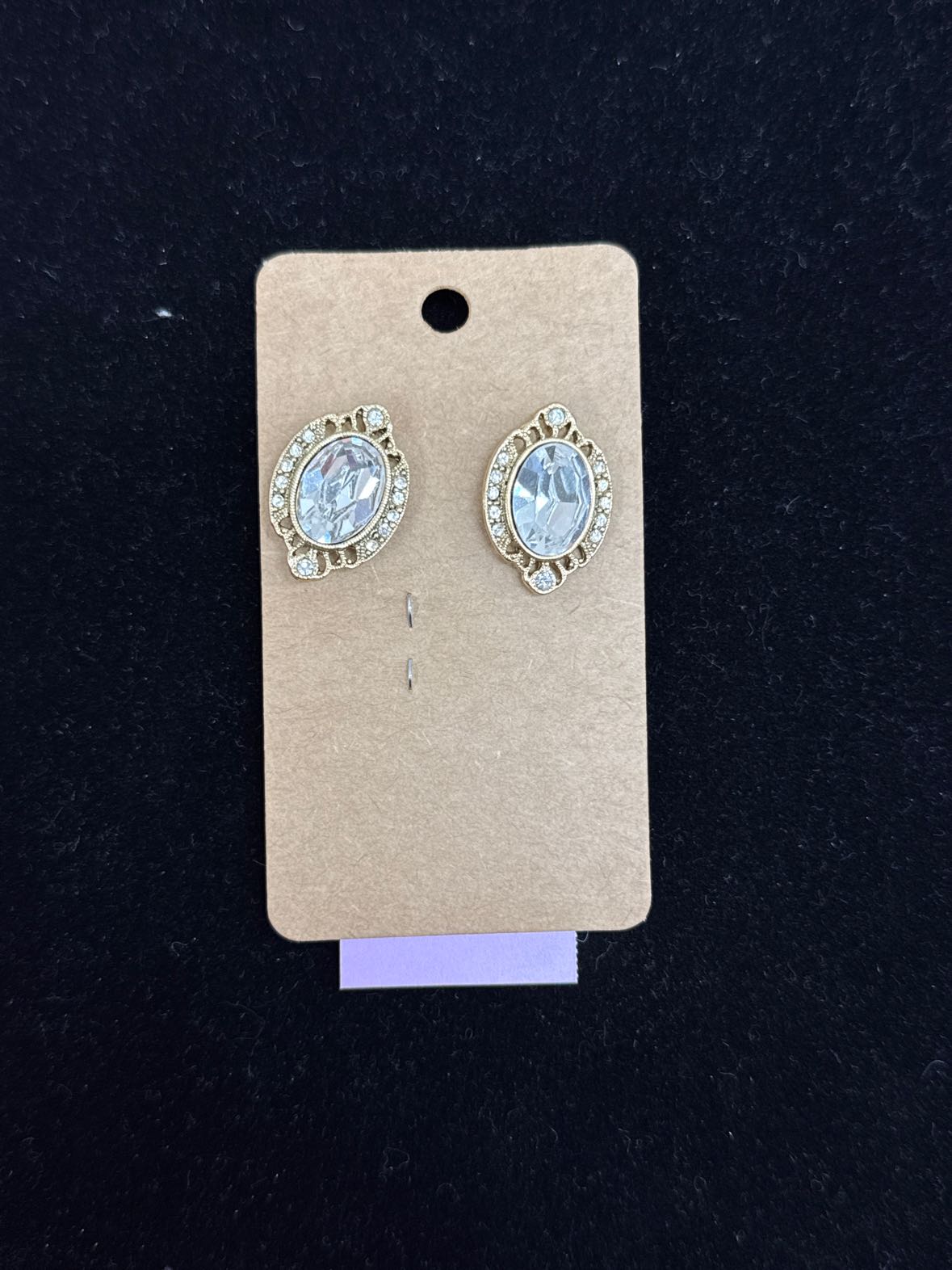 Gold Rhinestone Stud Earrings
