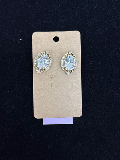 Gold Rhinestone Stud Earrings