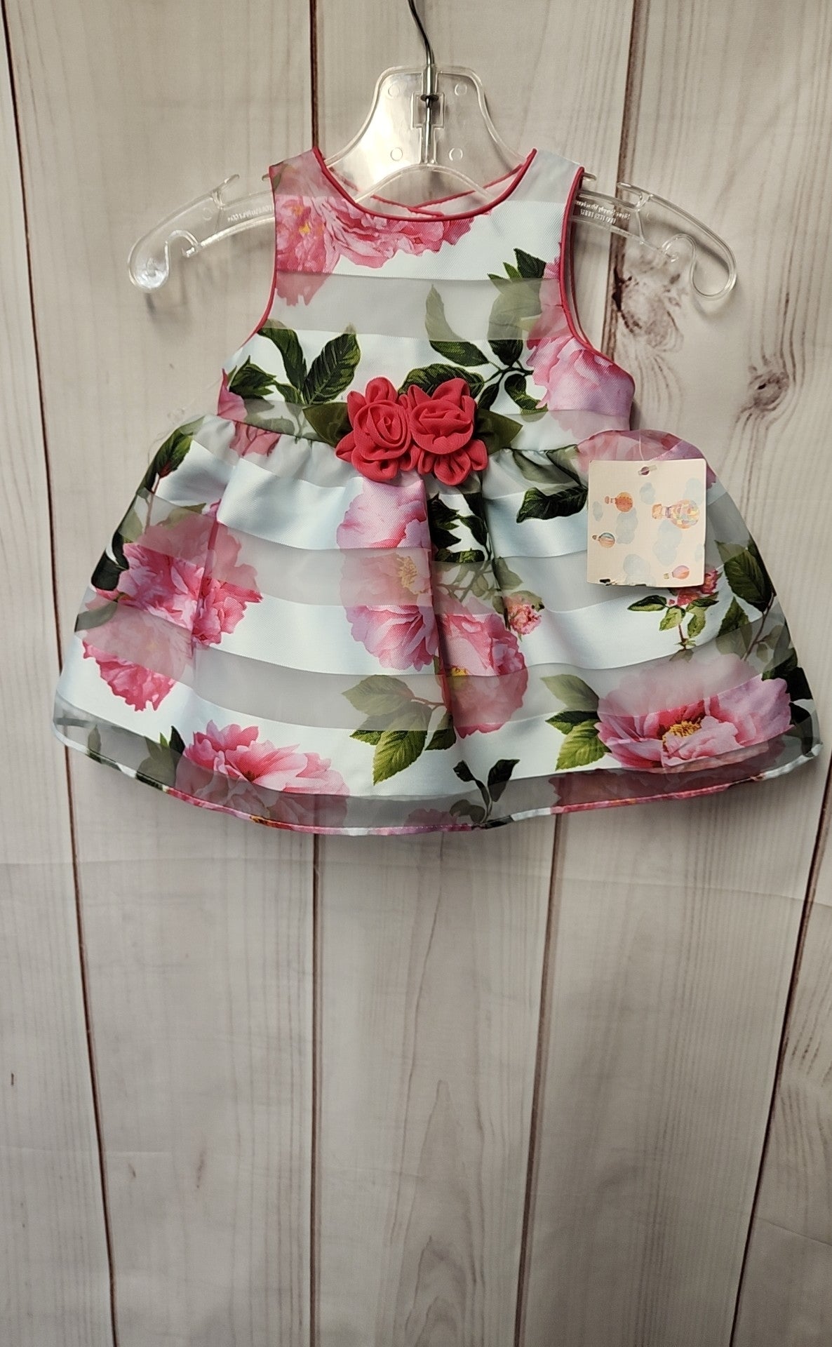 NWT Mia & Mimi Girl's Size 3 Months White & Pink Dress