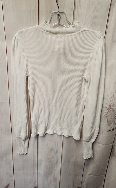 Free People Women's Size S White Long Sleeve Top