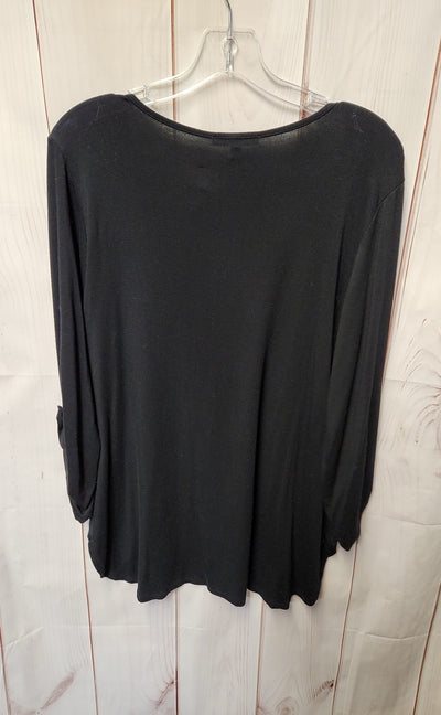 Cable & Gauge Women's Size XL Black 3/4 Sleeve Top