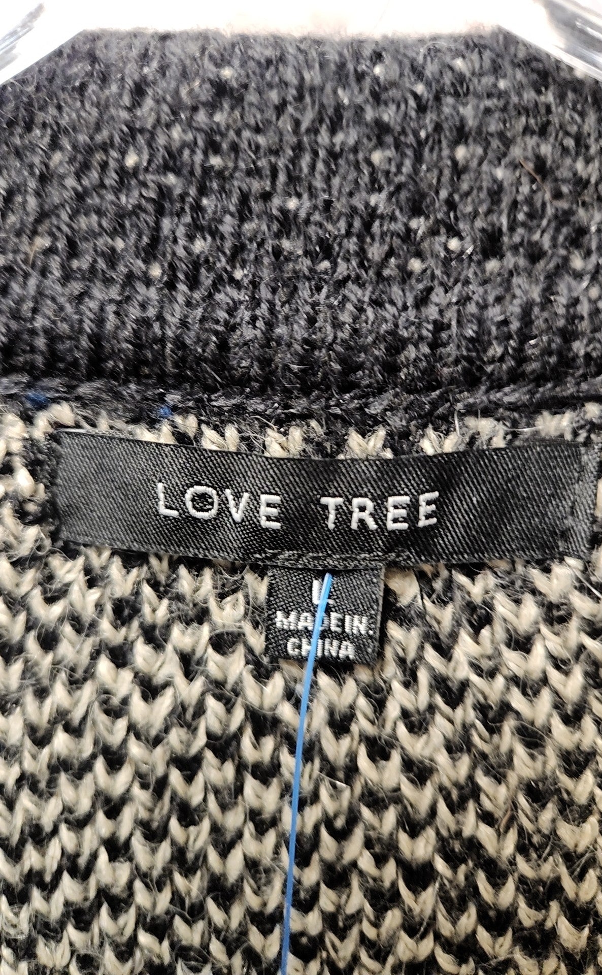 Love Tree Women's Size L Black & Gray Cardigan