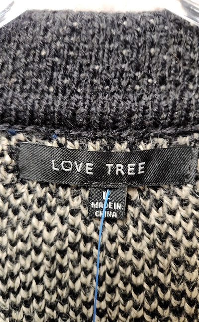 Love Tree Women's Size L Black & Gray Cardigan