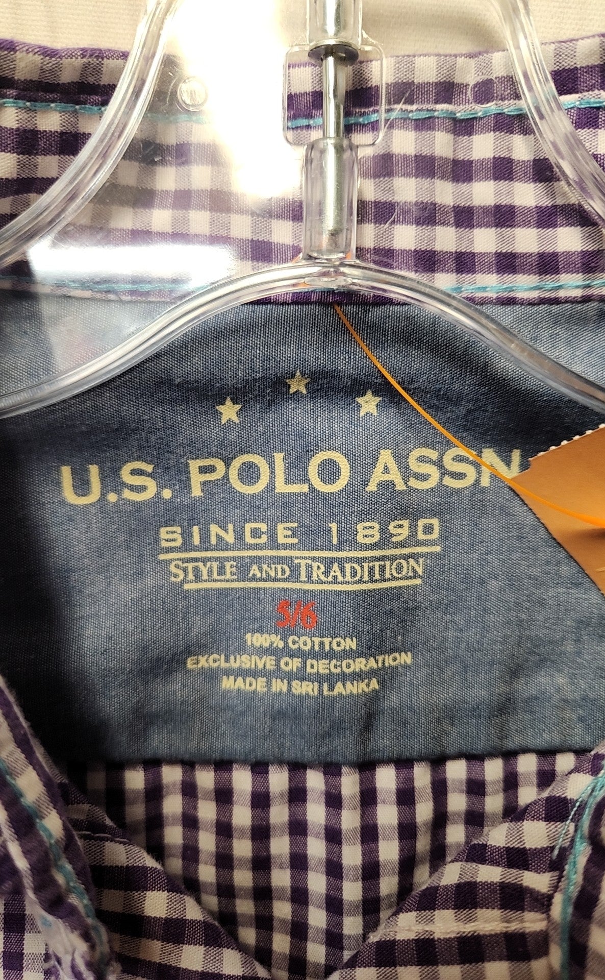 US Polo Assn. Boy's Size 5/6 Purple Shirt